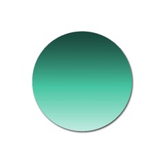 Biscay Green Gradient Ombre Magnet 3  (round) by SpinnyChairDesigns