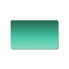 Biscay Green Gradient Ombre Magnet (name Card) by SpinnyChairDesigns