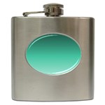 Biscay Green Gradient Ombre Hip Flask (6 oz) Front