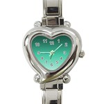 Biscay Green Gradient Ombre Heart Italian Charm Watch Front