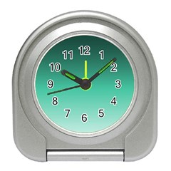 Biscay Green Gradient Ombre Travel Alarm Clock by SpinnyChairDesigns