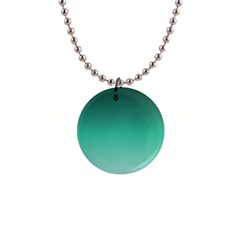 Biscay Green Gradient Ombre 1  Button Necklace by SpinnyChairDesigns