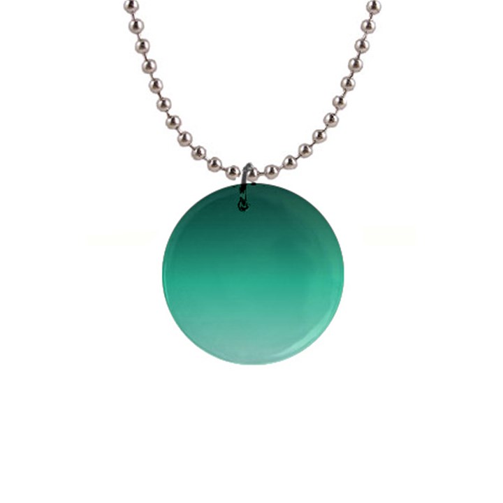 Biscay Green Gradient Ombre 1  Button Necklace