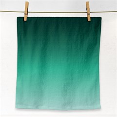 Biscay Green Gradient Ombre Face Towel by SpinnyChairDesigns