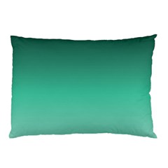 Biscay Green Gradient Ombre Pillow Case by SpinnyChairDesigns