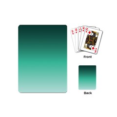 Biscay Green Gradient Ombre Playing Cards Single Design (mini) by SpinnyChairDesigns