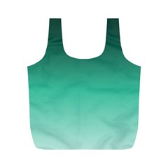 Biscay Green Gradient Ombre Full Print Recycle Bag (m) by SpinnyChairDesigns