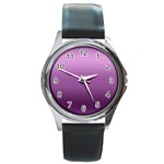 Purple Gradient Ombre Round Metal Watch Front