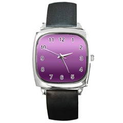 Purple Gradient Ombre Square Metal Watch by SpinnyChairDesigns