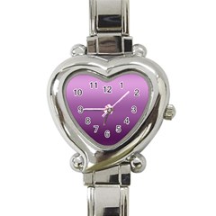 Purple Gradient Ombre Heart Italian Charm Watch by SpinnyChairDesigns