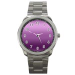 Purple Gradient Ombre Sport Metal Watch Front