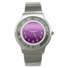 Purple Gradient Ombre Stainless Steel Watch by SpinnyChairDesigns