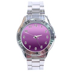 Purple Gradient Ombre Stainless Steel Analogue Watch by SpinnyChairDesigns