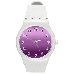 Purple Gradient Ombre Round Plastic Sport Watch (m) by SpinnyChairDesigns