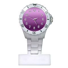 Purple Gradient Ombre Plastic Nurses Watch by SpinnyChairDesigns