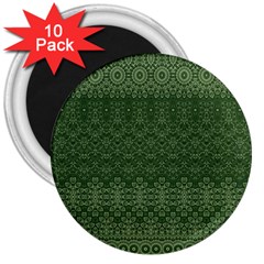 Boho Fern Green Pattern 3  Magnets (10 Pack)  by SpinnyChairDesigns