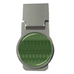 Boho Fern Green Pattern Money Clips (Round)  Front