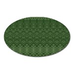 Boho Fern Green Pattern Oval Magnet Front