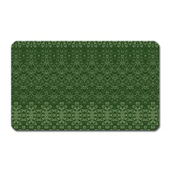 Boho Fern Green Pattern Magnet (rectangular) by SpinnyChairDesigns