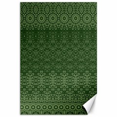 Boho Fern Green Pattern Canvas 12  X 18  by SpinnyChairDesigns