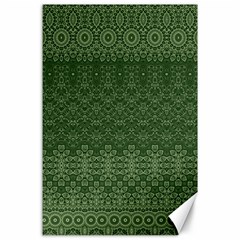 Boho Fern Green Pattern Canvas 24  X 36  by SpinnyChairDesigns