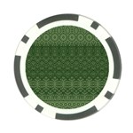 Boho Fern Green Pattern Poker Chip Card Guard (10 pack) Front