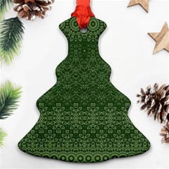 Boho Fern Green Pattern Ornament (christmas Tree)  by SpinnyChairDesigns