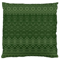 Boho Fern Green Pattern Large Cushion Case (two Sides) by SpinnyChairDesigns