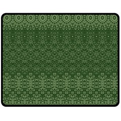 Boho Fern Green Pattern Double Sided Fleece Blanket (medium)  by SpinnyChairDesigns