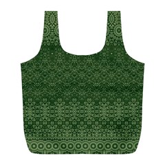 Boho Fern Green Pattern Full Print Recycle Bag (l) by SpinnyChairDesigns