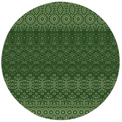 Boho Fern Green Pattern Wooden Bottle Opener (round) by SpinnyChairDesigns