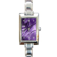 Purple Abstract Art Rectangle Italian Charm Watch by SpinnyChairDesigns