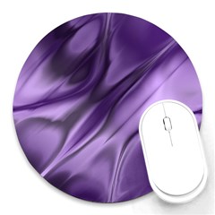 Purple Abstract Art Round Mousepads by SpinnyChairDesigns