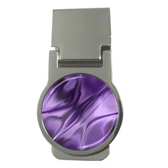 Purple Abstract Art Money Clips (round)  by SpinnyChairDesigns