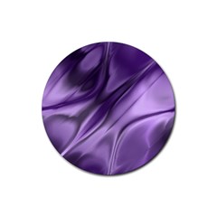 Purple Abstract Art Rubber Coaster (round)  by SpinnyChairDesigns