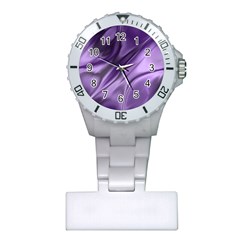 Purple Abstract Art Plastic Nurses Watch by SpinnyChairDesigns