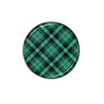 Biscay Green Black Plaid Hat Clip Ball Marker Front