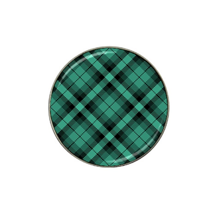 Biscay Green Black Plaid Hat Clip Ball Marker (4 pack)