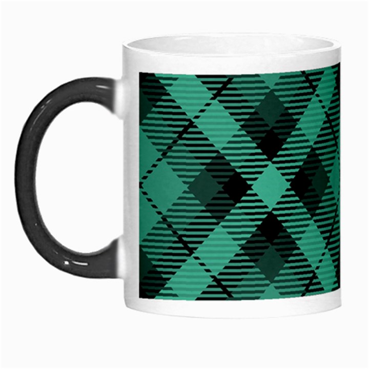 Biscay Green Black Plaid Morph Mugs