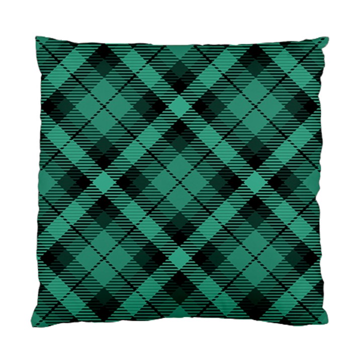 Biscay Green Black Plaid Standard Cushion Case (One Side)