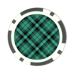 Biscay Green Black Plaid Poker Chip Card Guard (10 Pack) by SpinnyChairDesigns