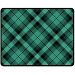 Biscay Green Black Plaid Fleece Blanket (Medium)  60 x50  Blanket Front