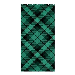 Biscay Green Black Plaid Shower Curtain 36  X 72  (stall)  by SpinnyChairDesigns