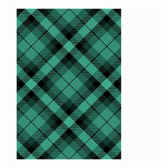 Biscay Green Black Plaid Small Garden Flag (two Sides) by SpinnyChairDesigns