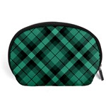 Biscay Green Black Plaid Accessory Pouch (Large) Front