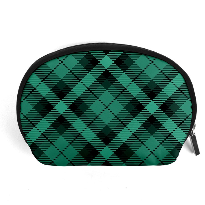 Biscay Green Black Plaid Accessory Pouch (Large)