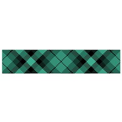 Biscay Green Black Plaid Small Flano Scarf by SpinnyChairDesigns