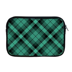 Biscay Green Black Plaid Apple Macbook Pro 17  Zipper Case by SpinnyChairDesigns