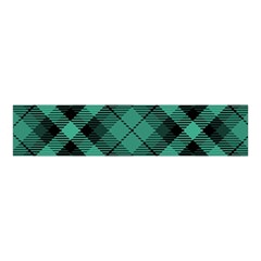 Biscay Green Black Plaid Velvet Scrunchie by SpinnyChairDesigns