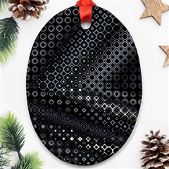 Black Abstract Pattern Ornament (oval) by SpinnyChairDesigns